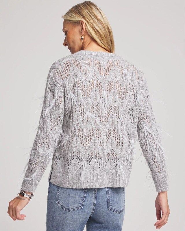 Feathered Pullover Sweater - image 3